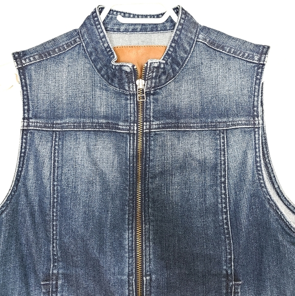 ADRIANO GOLDSCHMIED Cotton Blend Sleeveless Blue Denim Vest size Large - Picture 3 of 6
